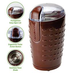 Ovente 2.5 oz. Electric Coffee Grinder with Stainless Steel Blades and Transparent Lid, Brown thumbnail 2