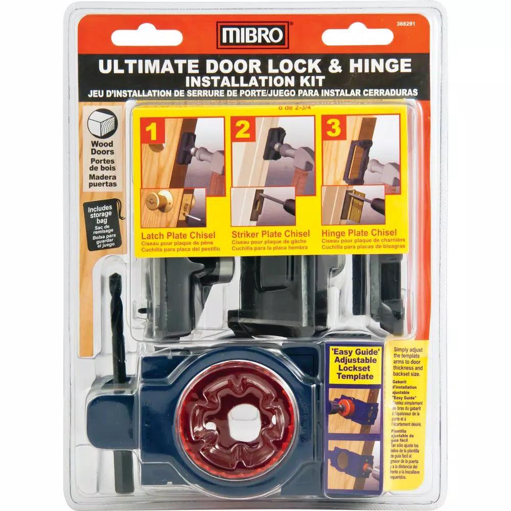 MIBRO Ultimate Carbon Steel Door Lock and Hinge Installation Kit for Wood Doors