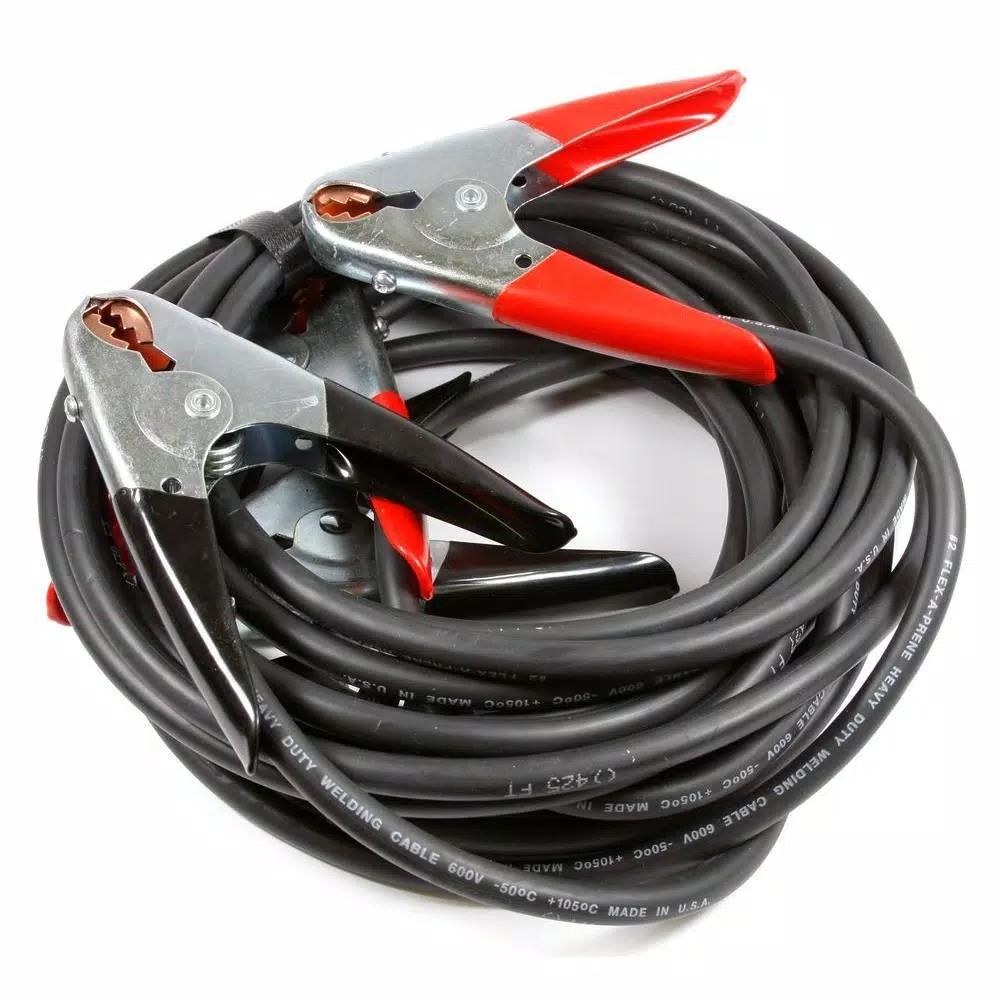 Forney 20 ft. 2-Gauge Heavy Duty Battery Jumper Cables with 500-Amp Clamps