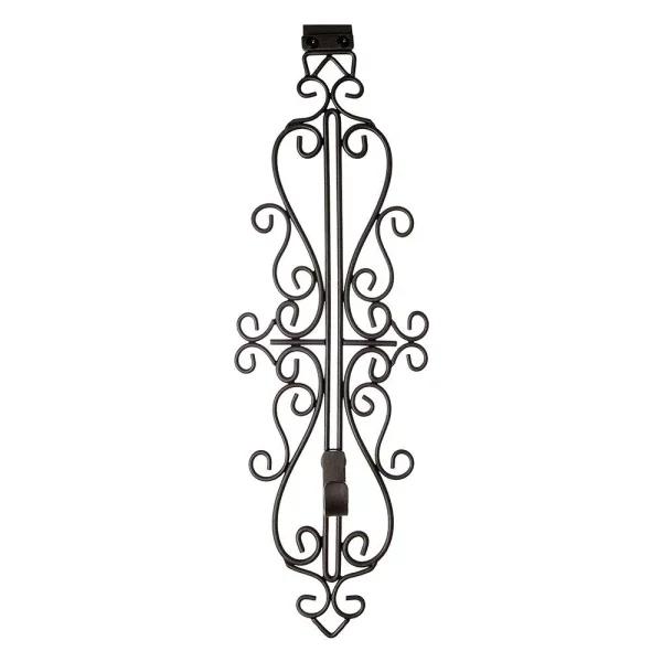 Village Lighting Company Colonial Adjustable Wreath Hanger, Durable Wrought Iron Door Hook, Holds up to 20 lbs