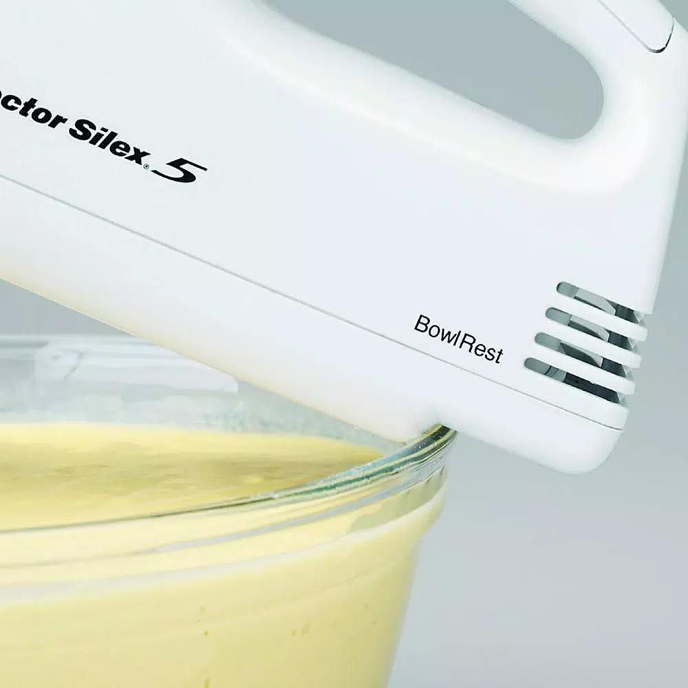 Proctor Silex 5-Speed White Hand Mixer, 125W Lightweight Handheld Mixer