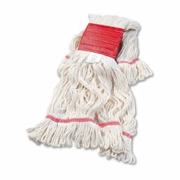 Boardwalk Super Loop Large Cotton/Synthetic Wet Mop Head, White (12-Pack) thumbnail 1