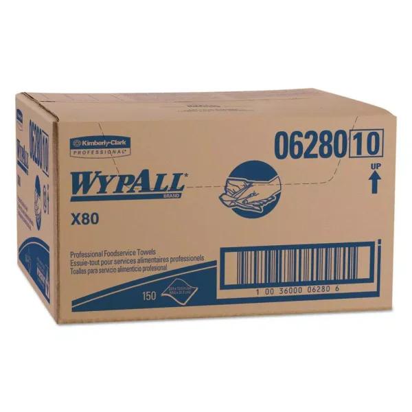 Wypall X80 Foodservice Towels Antimicrobial Hydroknit 12.5 x 23.5 in, 150 Sheets