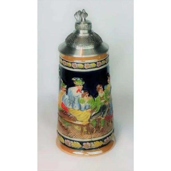 Heim Concept 16 oz. Ceramic Beer Stein with Steeple Lid, Silver