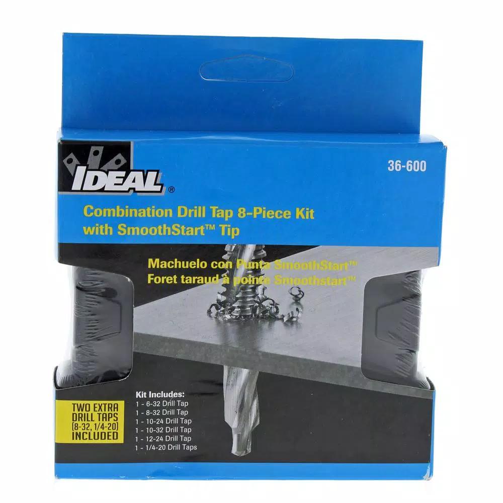 Ideal 6-Piece HSS Combination Drill/Tap Kit with Hex Shank