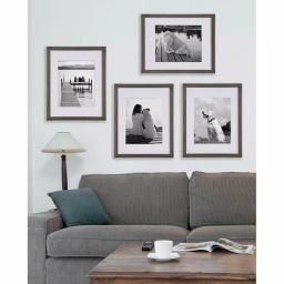 DesignOvation Gallery Wood Photo Frame Set, 4-Pack, Gray, 11x14 matted to 8x10 thumbnail 6