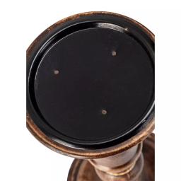 IMAX Rozzi Wooden Candle Holders Set of 5 - Rustic Multi-Colored Candlesticks thumbnail 2