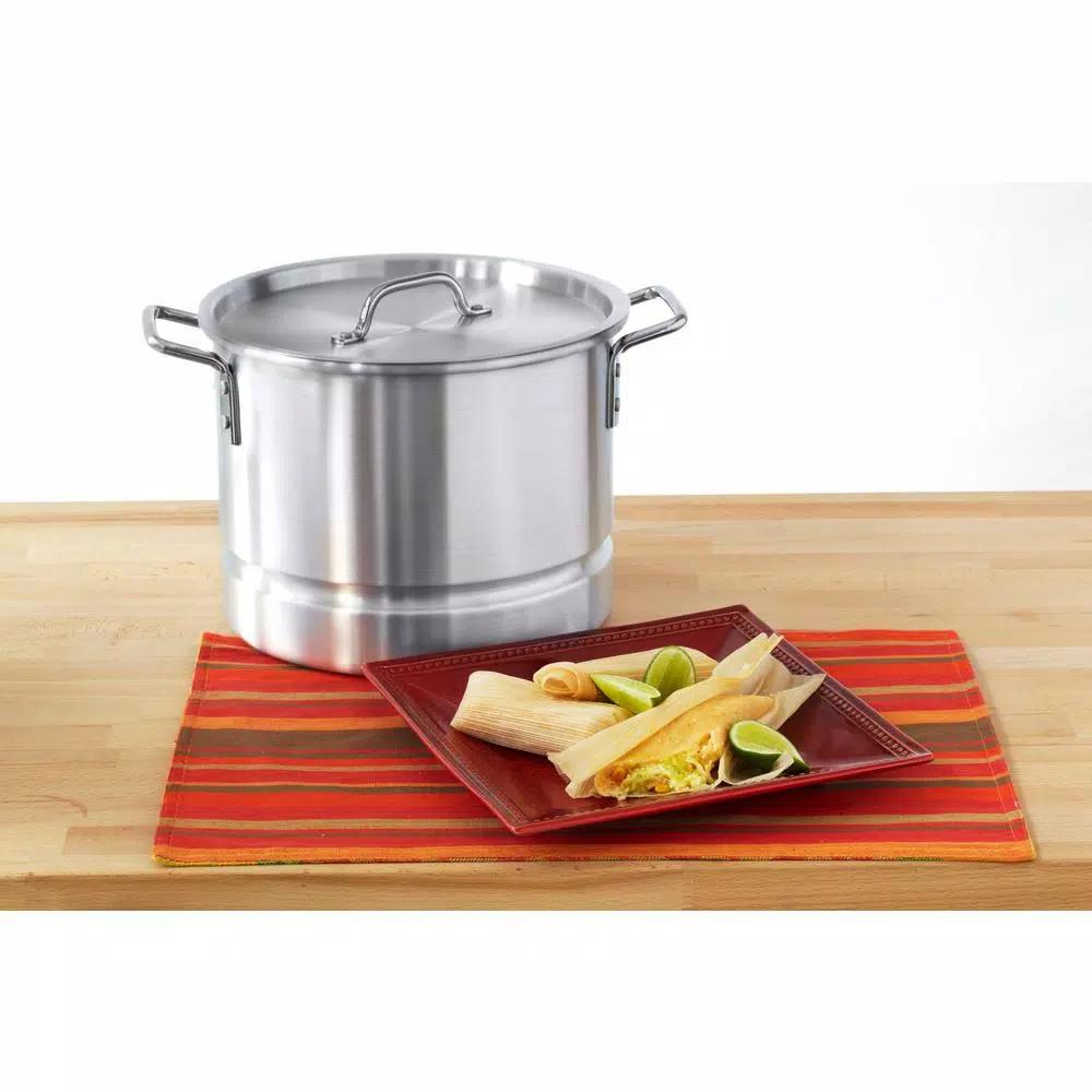 IMUSA 32 Qt. Aluminum Stovetop Steamer with Lid and Steam Tray
