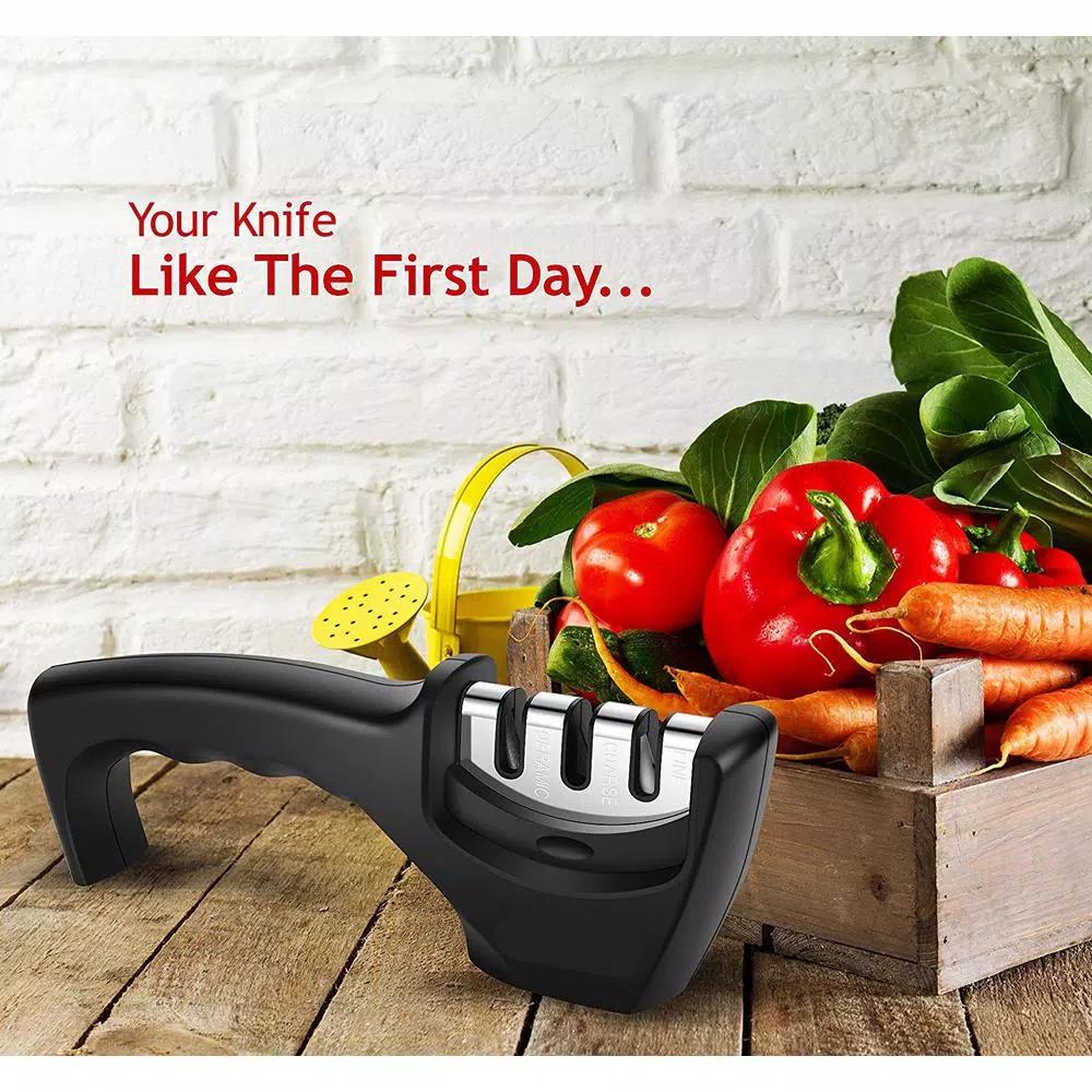 Unbranded LIGHTSMAX 3-Stage Manual Knife Sharpener with Ergonomic Handle