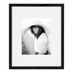 DesignOvation Gallery 13 x 16 in. Black Wood Picture Frame with White Mat for 8 x 10 in. Photos thumbnail 1