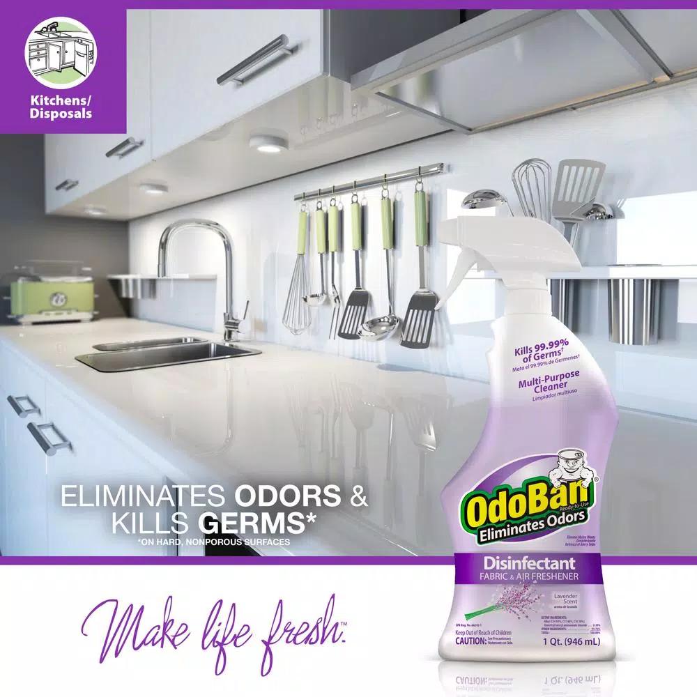 OdoBan 32 oz. Lavender Ready-to-Use Disinfectant, Fabric & Air Freshener, Multi-Purpose Odor Eliminator