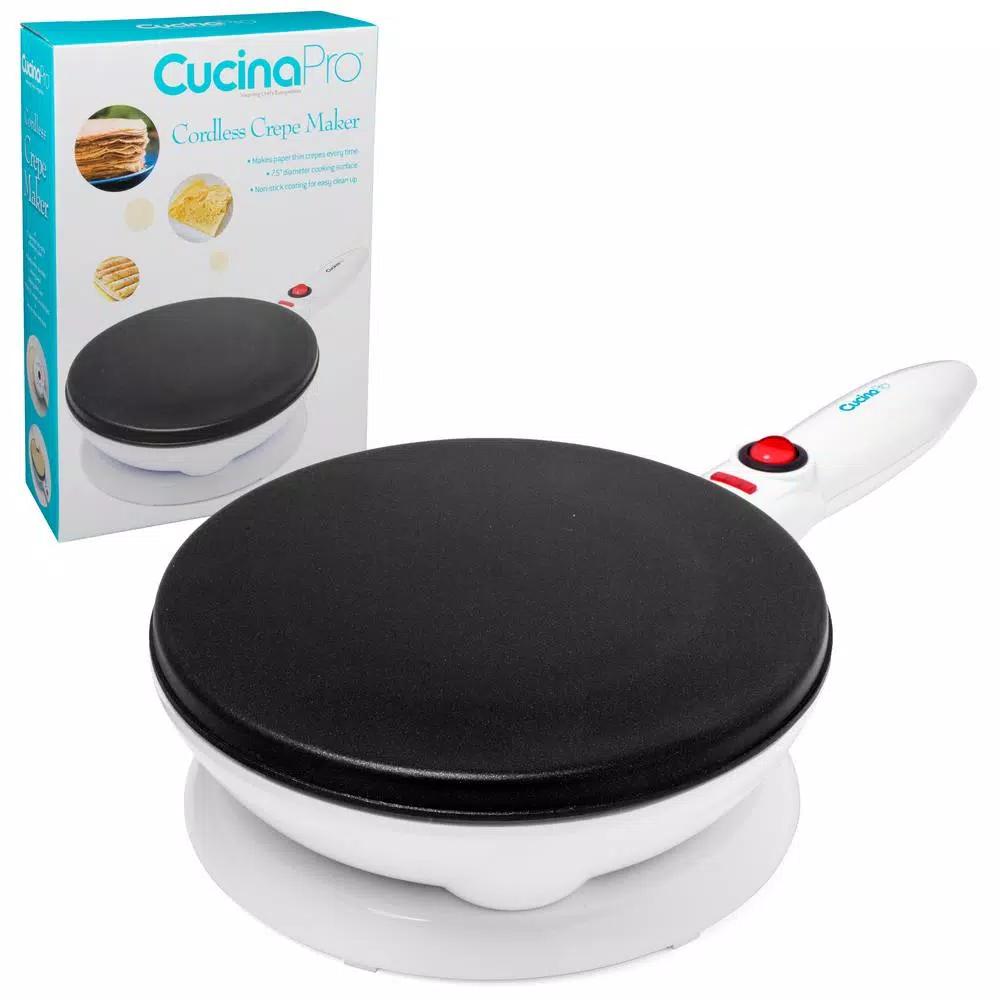 CucinaPro Electric Crepe Maker, 7.5 inch Non-Stick Surface, White