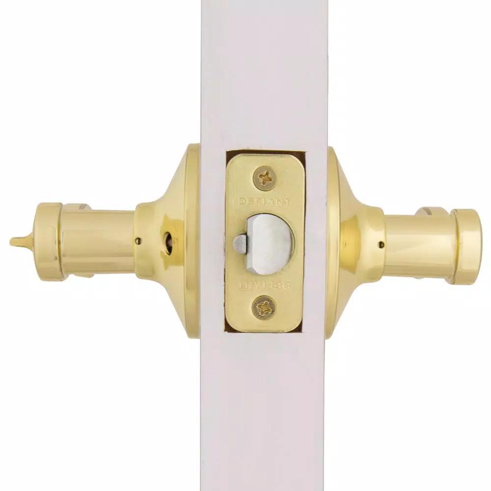 Defiant Scroll Keyed Entry Door Lever, Polished Brass