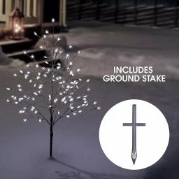Alpine Corporation 58 in. Frosty Christmas Snowflake Tree with 120 Cool White LED Lights thumbnail 3
