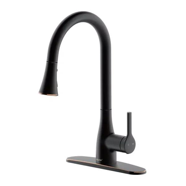 FLOW Series Classic Single-Handle Pull Down Kitchen Faucet, Oil Rubbed Bronze