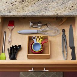 Unbranded Bamboo Drawer Organizer - 6 x 6 x 2.5 in. Rustic Wooden Storage Box for Office, Bathroom, and Kitchen thumbnail 3