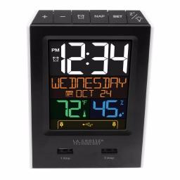 La Crosse Technology Digital Desktop Alarm Clock with Dual USB Charging Ports, Nap Timer, and Temperature/Humidity Display thumbnail 4