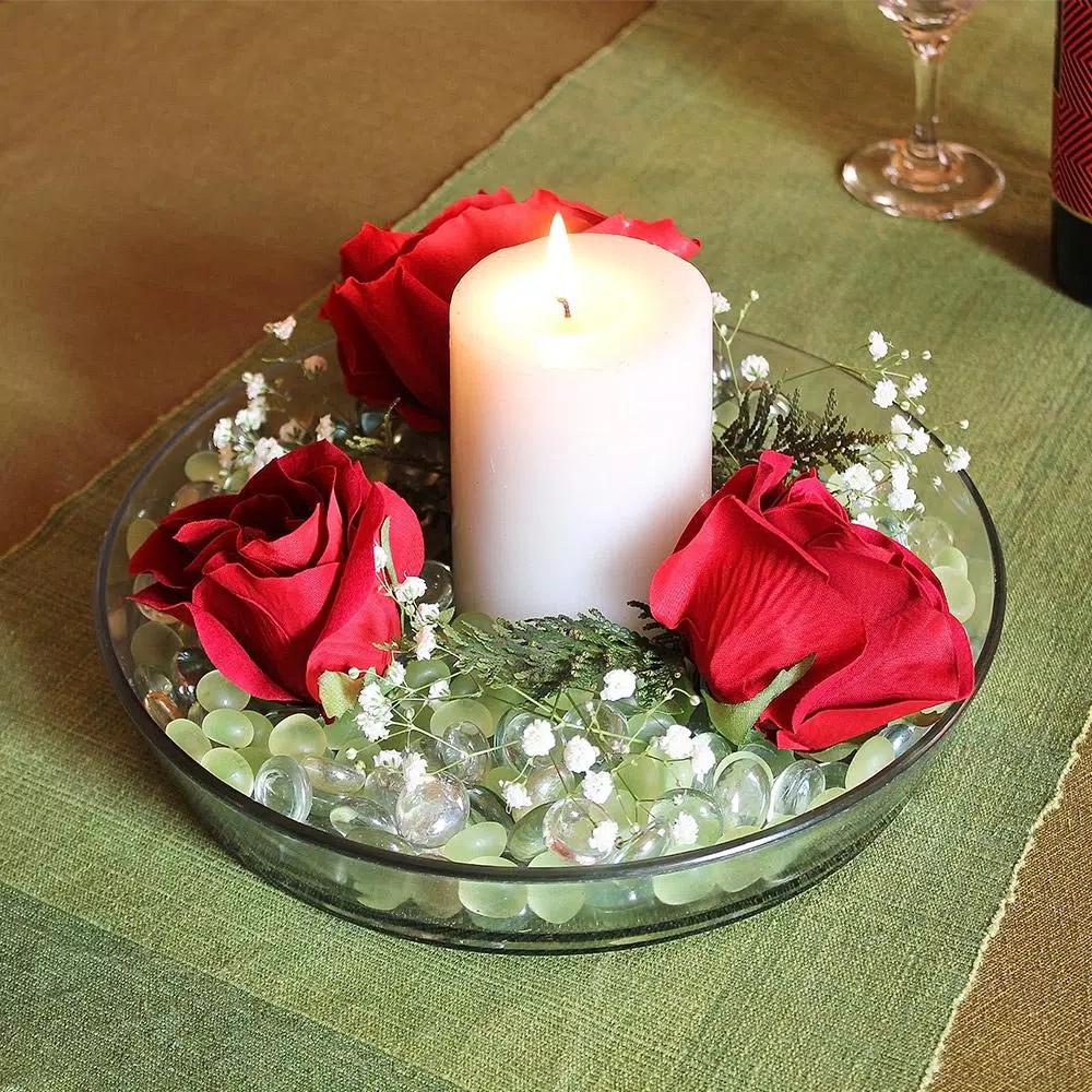 Achla Designs 10.5 in. Round Clear Glass Tray for Gardening and Serving