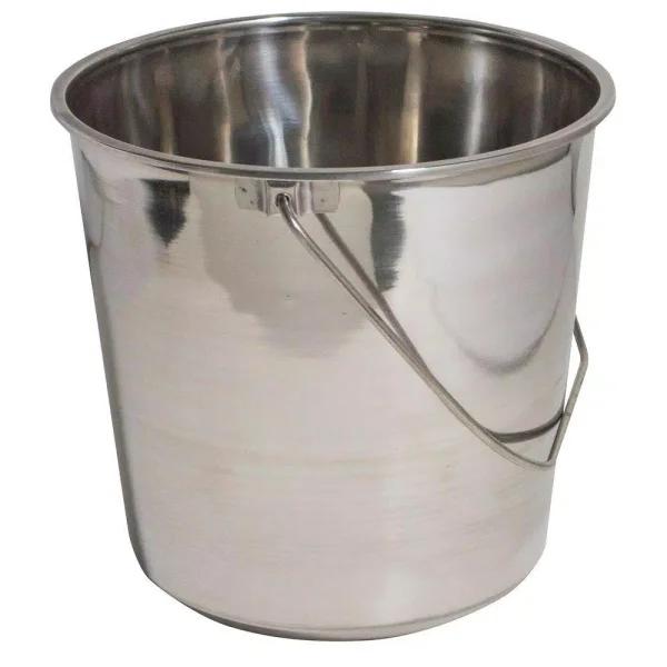 AmeriHome 3-Piece Stainless Steel Bucket Set, 4.22 Gallon Multi-Purpose Metal Pails