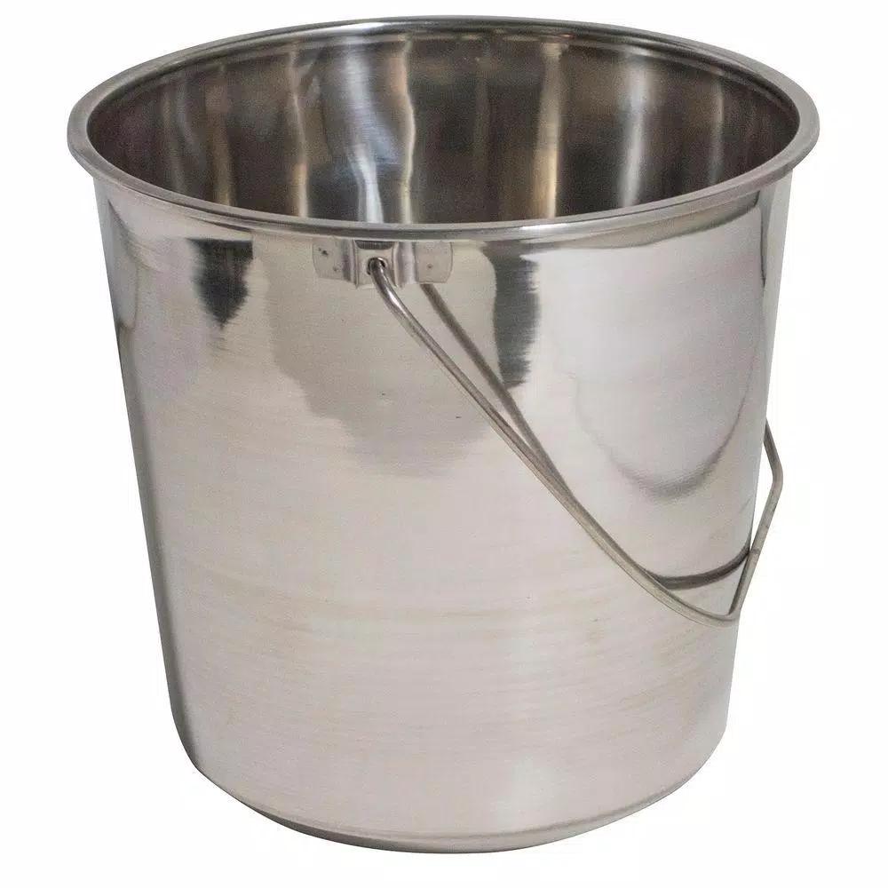 AmeriHome 3-Piece Stainless Steel Bucket Set, 4.22 Gallon Multi-Purpose Metal Pails