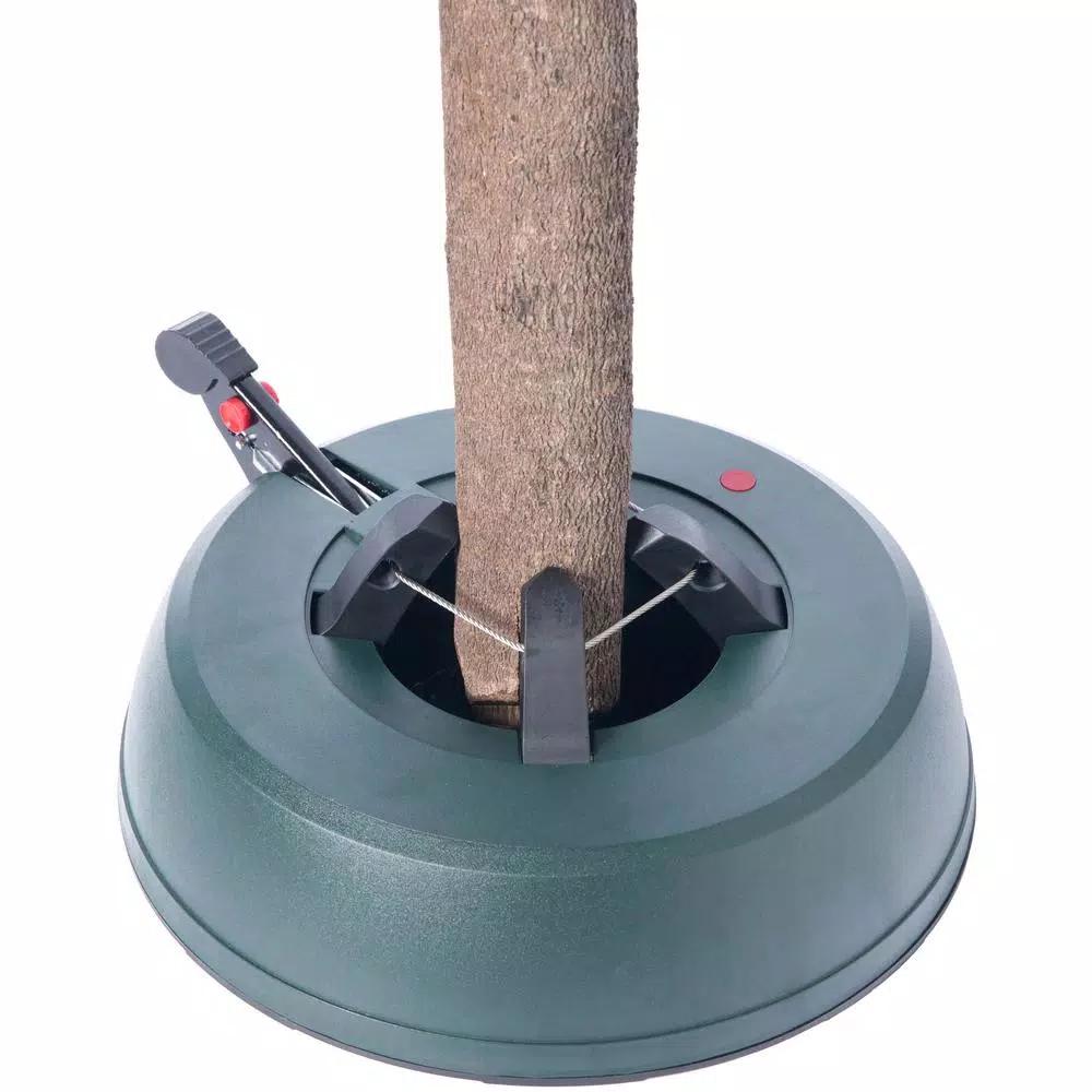 Unbranded Automatic Green Plastic Foot Pedal Christmas Tree Stand with Water Level Indicator