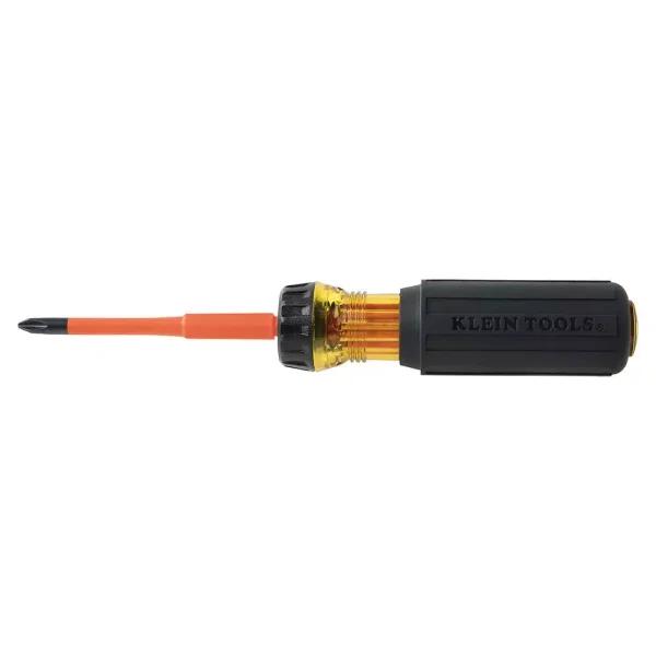 Klein Tools 1/4 in. Flip-Blade Insulated Screwdriver, #2 Phillips and Slotted