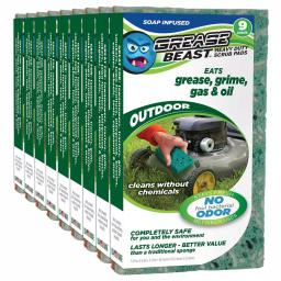 Grease Beast Heavy-Duty Soap-Infused Outdoor Scrub Sponge, Odor and Bacteria Resistant (9-Pack) thumbnail 2