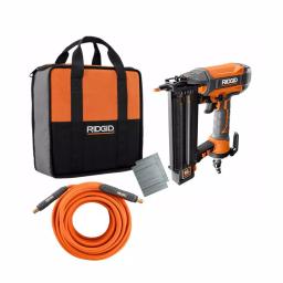 RIDGID 18-Gauge 2-1/8 in. Brad Nailer Kit with CLEAN DRIVE Technology and 50 ft. Lay Flat Air Hose thumbnail 1