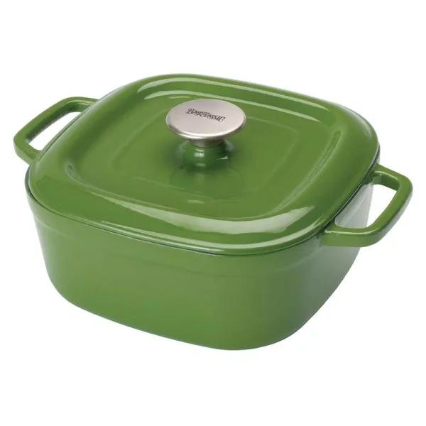 Bayou Classic 4 qt. Enameled Cast Iron Covered Casserole Dish, Cypress Green