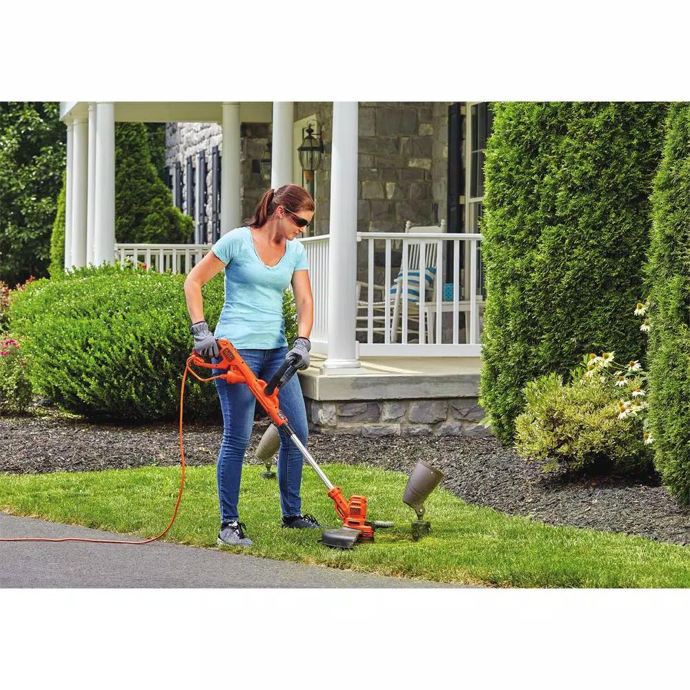 BLACK+DECKER 14 in. 6.5 Amp Corded Electric String Trimmer and Edger with EASYFEED