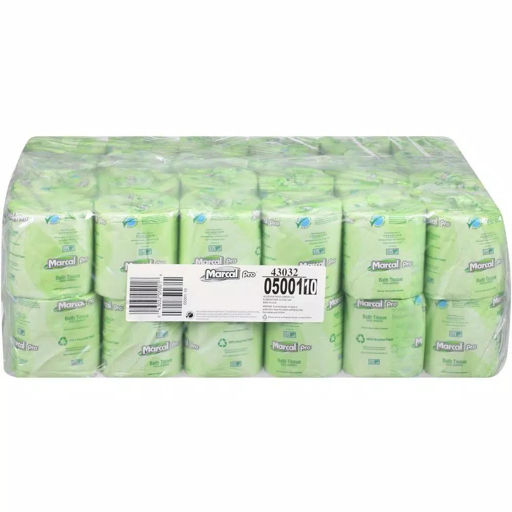 Marcal Pro MarcalPro 2-Ply White Bath Tissue, 100% Recycled, 48 Rolls