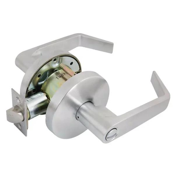 US Lock 2050 GR2 Privacy Bed/Bath Door Lever US26D Dull Chrome 2-3/8 in. Backset