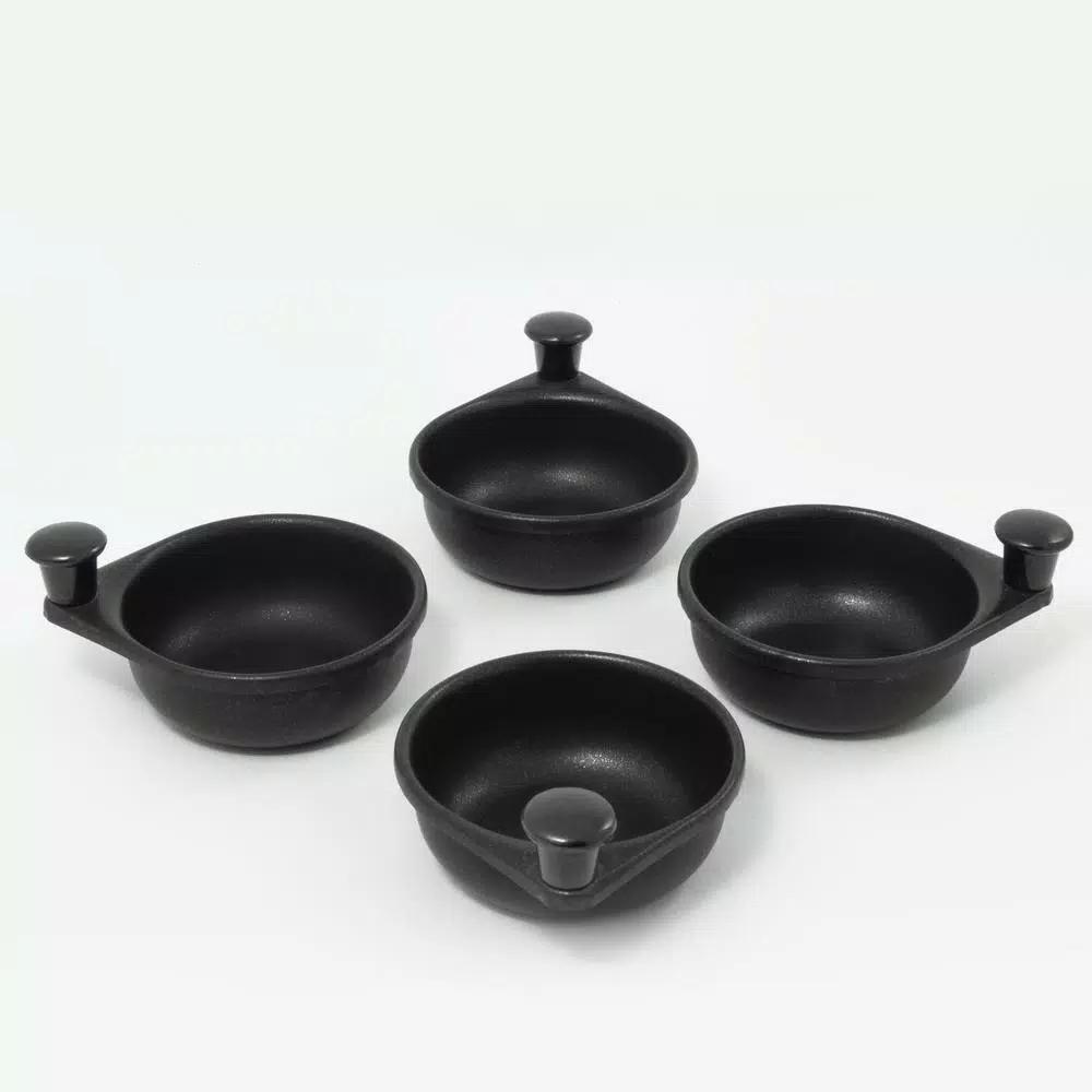 ExcelSteel Professional 4-Cup Stainless Steel Egg Poacher Set with Non-Stick Cups and Silicone Spatula