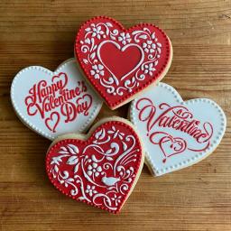 Designer Stencils Be My Valentine Heart Cookie Stencil Bundle - 4 Pattern Set thumbnail 4