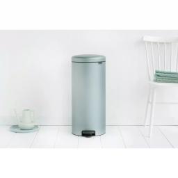 Brabantia 8 Gal. Metallic Mint Steel Step-On Trash Can thumbnail 4