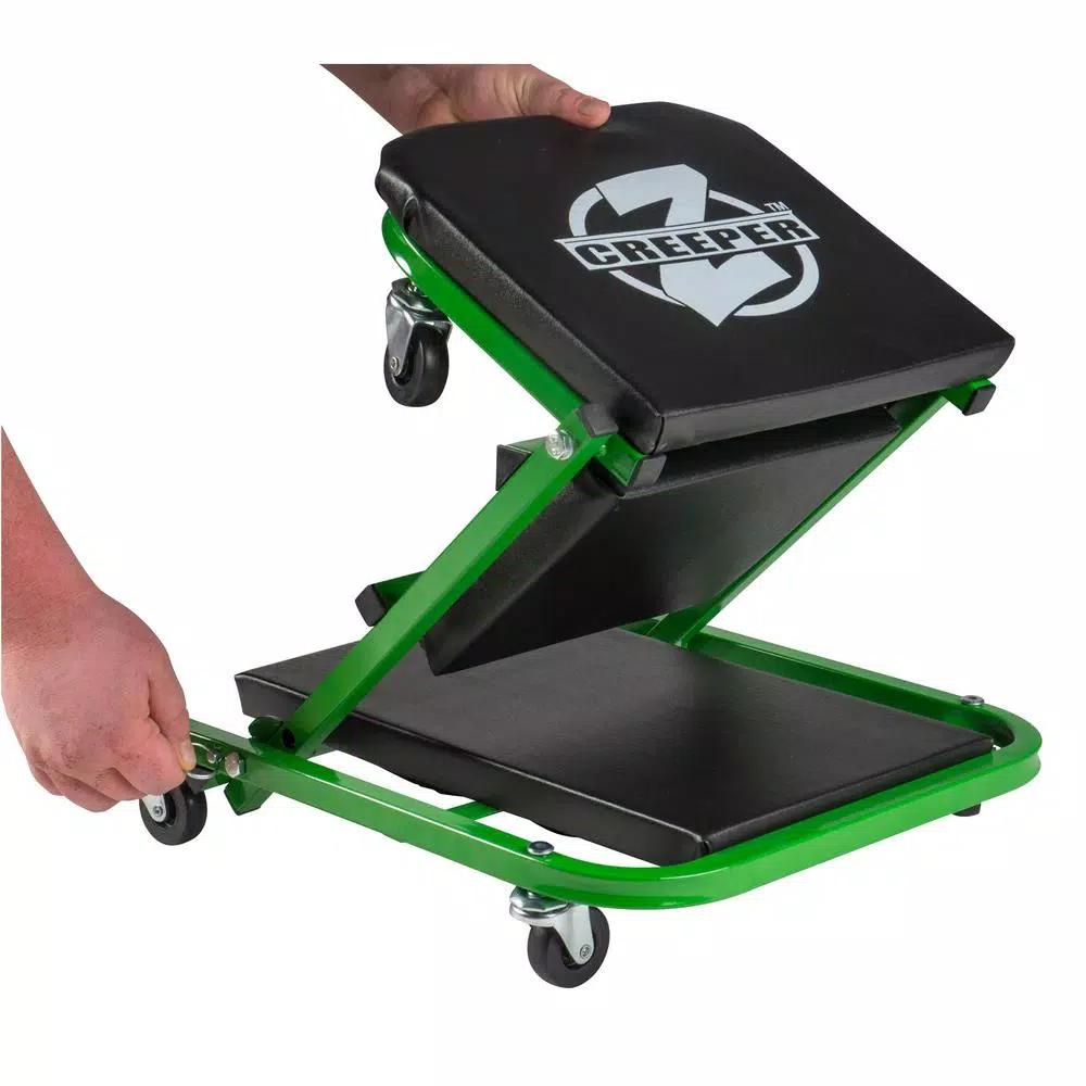 Pro-Lift Z-Creeper 2-in-1 Mechanic Creeper and Seat, 36 in., 300 lb. Capacity, Black/Green