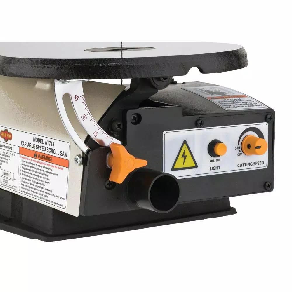 Shop Fox 16 in. Variable Speed Scroll Saw with Cast-Iron Construction