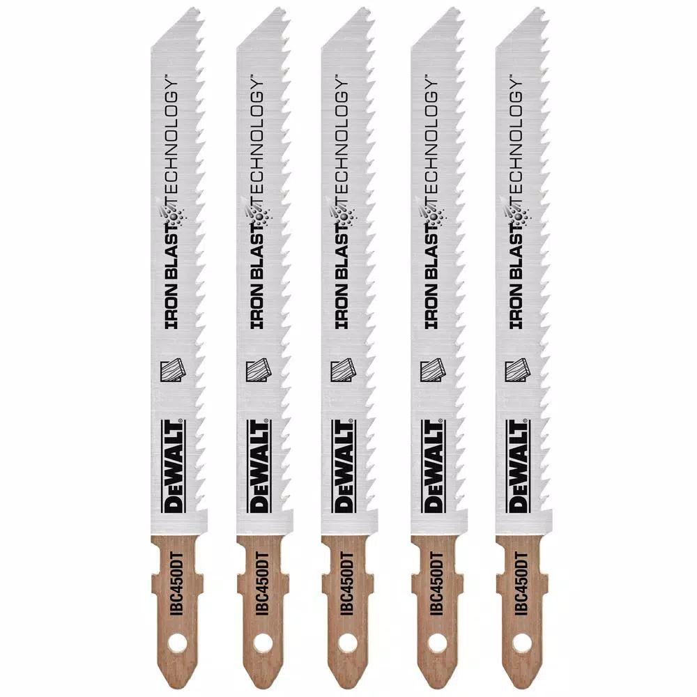 DEWALT 4 in. 10 TPI T-Shank Wood Down Cutting Jigsaw Blade (5-Pack)
