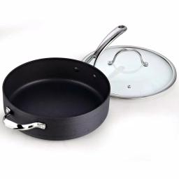 Cooks Standard 5 Qt. Hard-Anodized Aluminum Nonstick Deep Saute Pan with Glass Lid, Black thumbnail 4