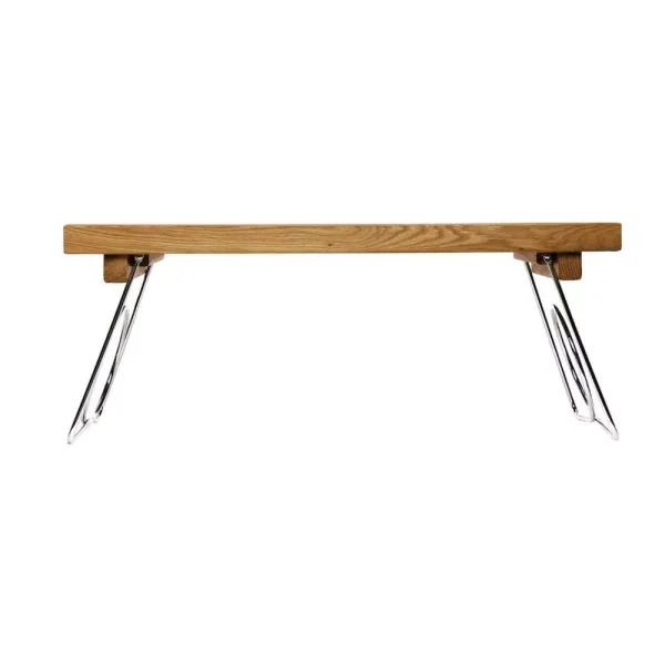 Sagaform Nature Solid Oak Bed Tray with Stainless Steel Folding Legs