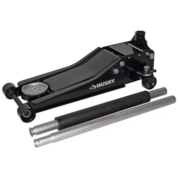 Husky 3-Ton Low Profile Floor Jack with Quick Lift and Dual Pump Design