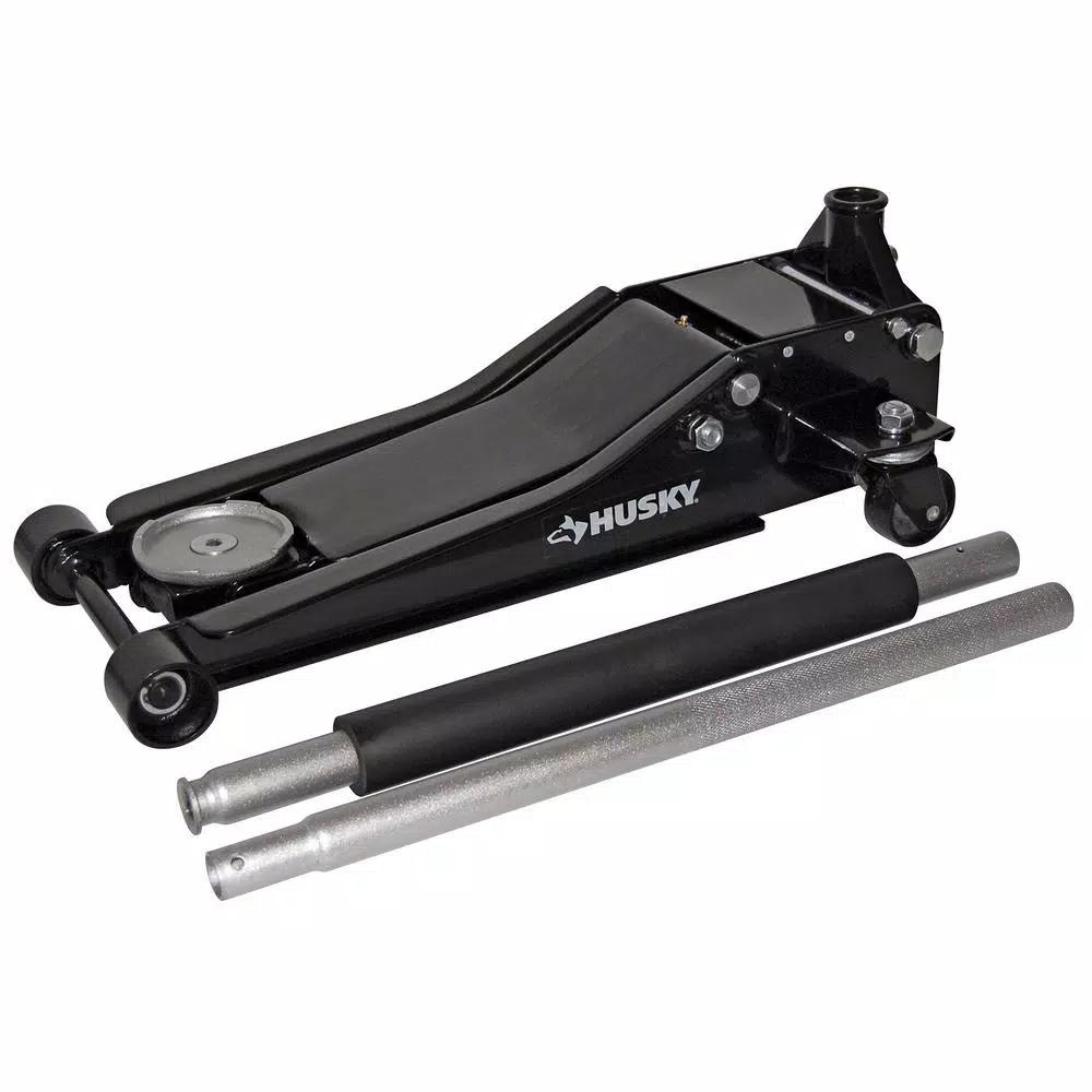 Husky 3-Ton Low Profile Floor Jack with Quick Lift and Dual Pump Design