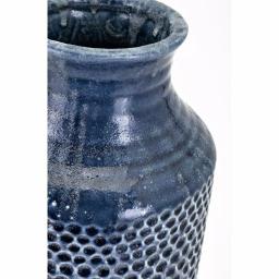 IMAX Skye Blue Large Ceramic Floor Vase - 18in Cylindrical Textured Vase thumbnail 2