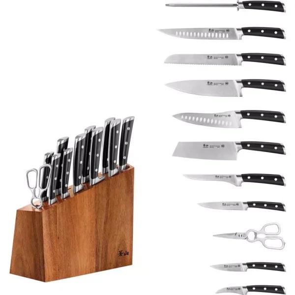 Cangshan S Series 12-Piece German Steel Forged Knife Block Set with Walnut Block