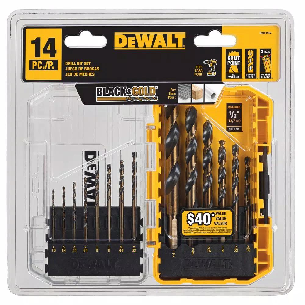 DEWALT 43-Piece Screwdriver and Black Oxide Drill Bit Set with Tough Case