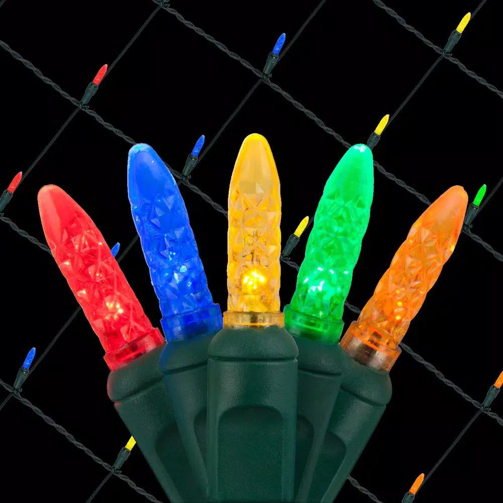 Wintergreen Lighting 48 in. x 72 in. 100-Light M5 Multi-Color LED Net Light Set