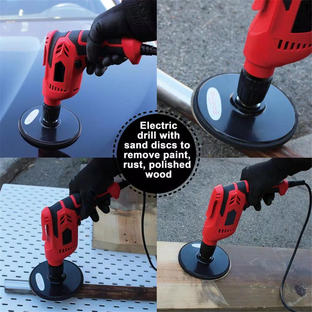 Boyel Living 5 Amp Corded 3/8 in. Power Drill Driver, Reversible with Lock-On Button, Red