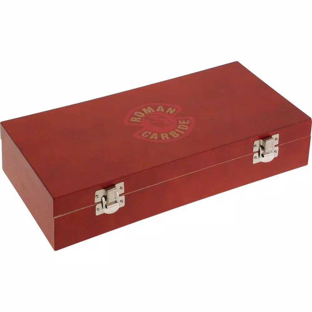 Shop Fox 16-Piece Carbide Forstner Bit Set, 1/4 in. to 2-1/8 in. with Wooden Case