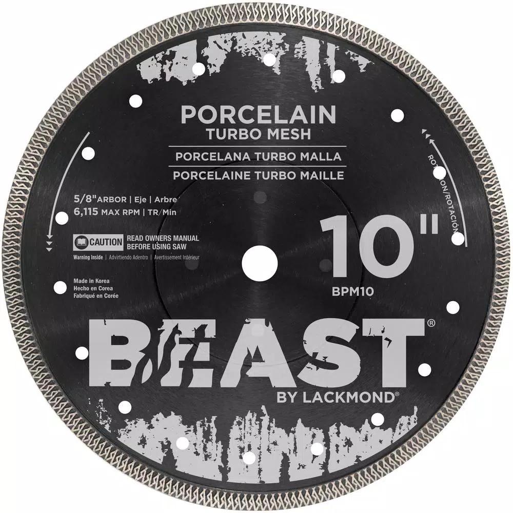 Beast Pro Turbo 10 in. Wet Meshed Porcelain Diamond Tile Saw Blade