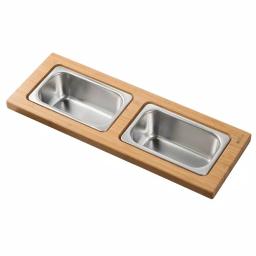 Kraus Workstation Kitchen Sink Bamboo Serving Board Set with 2 Stainless Steel Prep Bowls thumbnail 2